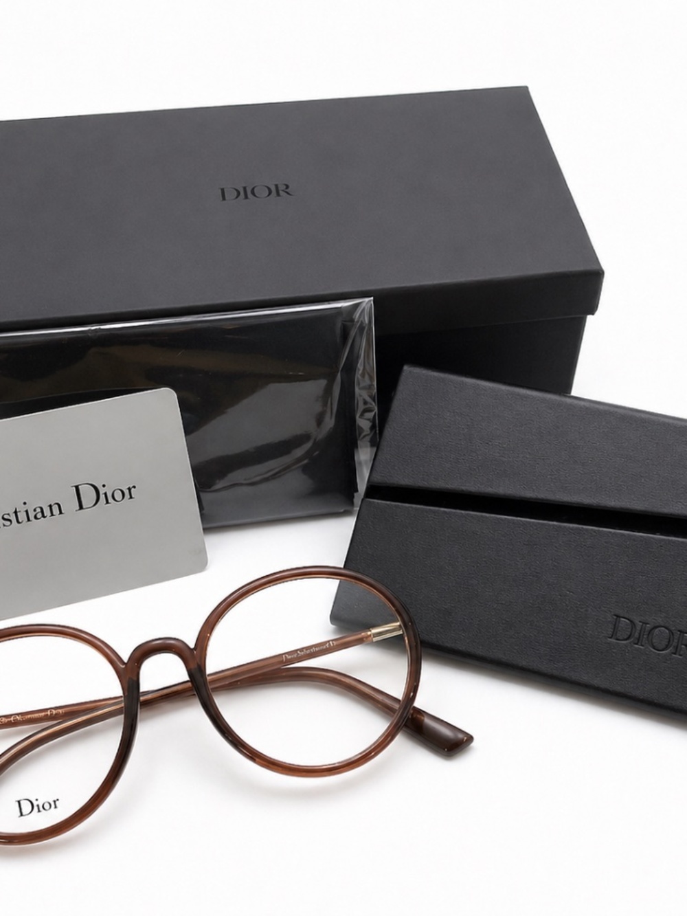 Dior SOSTELLAIRE O2 02LF 51 Eyeglasses Brown Full Set Excellent Condition